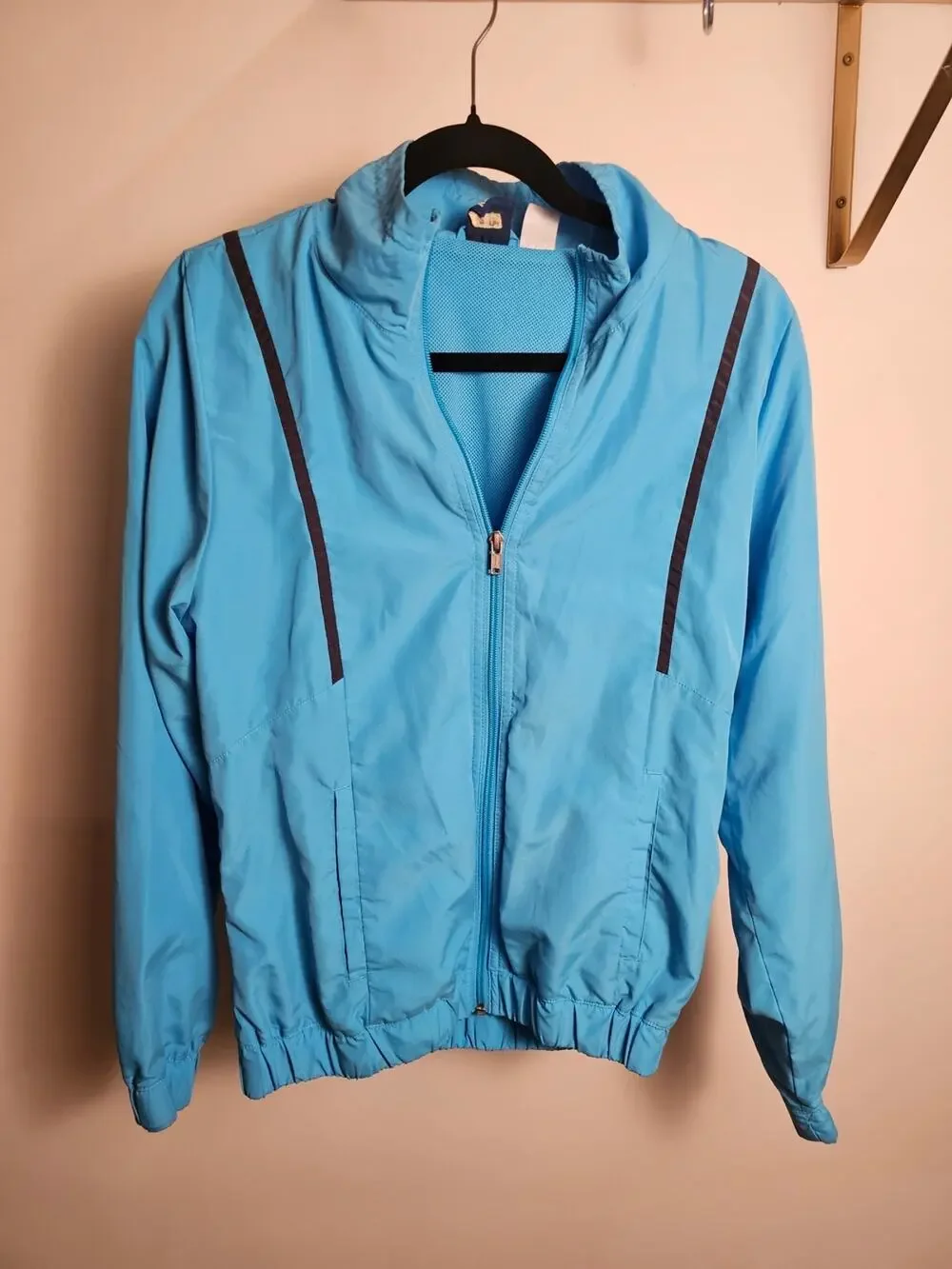 Reebok Light Blue Mesh-Lined Athletic Jacket
